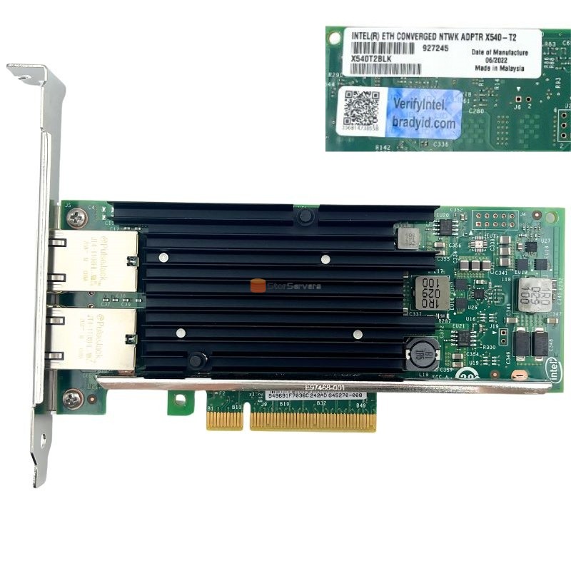 Netwerkkaart X540-T2 PCIe 2.1 x8 2-poorts 10G RJ-45 Ethernet